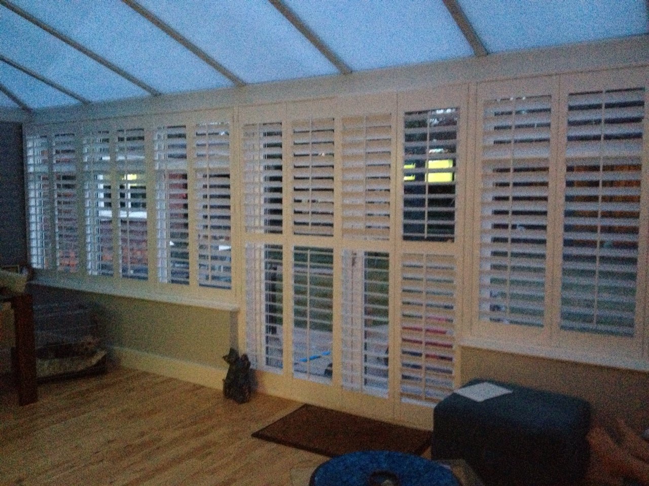 Conservatory Plantation Shutter Blinds much warmer at night! Apple